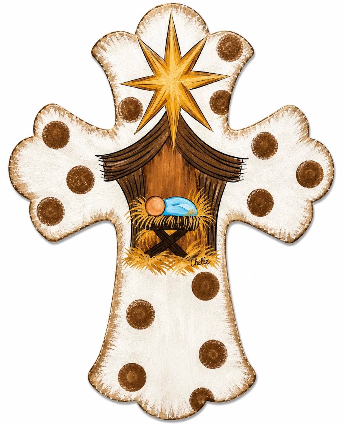 Nativity Cross Christmas Ornament