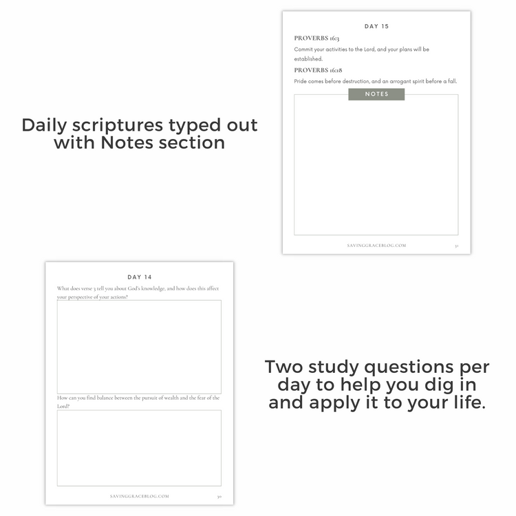Wisdom of Proverbs 30-Day Bible Reading Plan + Workbook