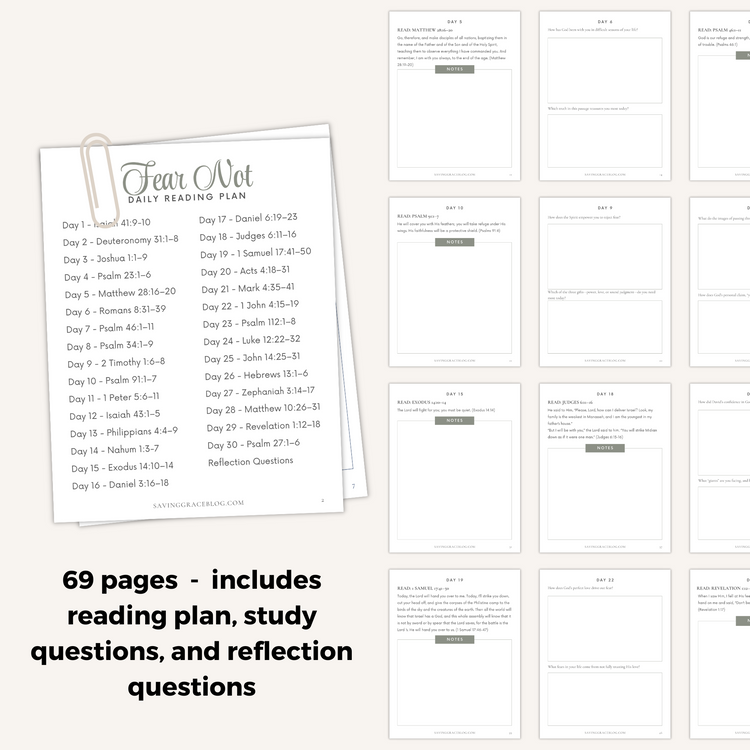 Fear Not 30-Day Bible Reading Plan + Workbook