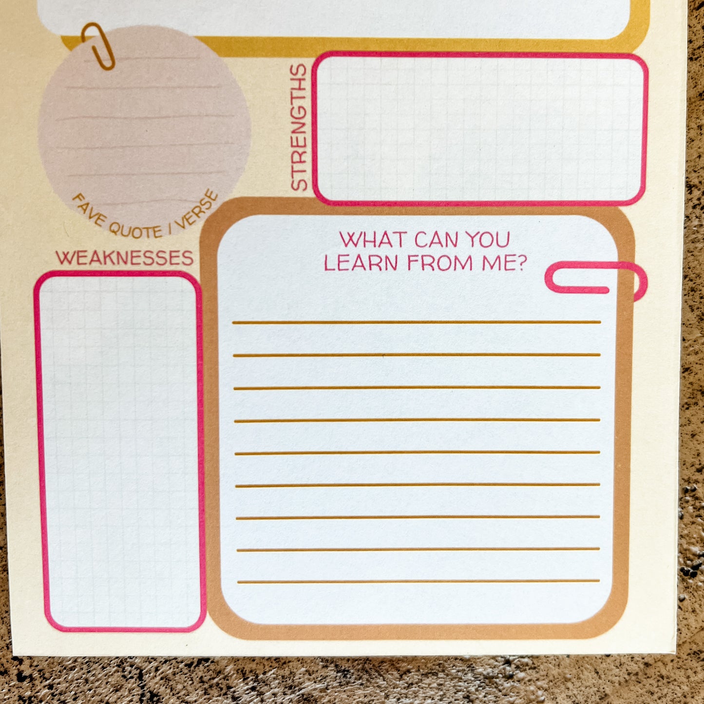 Boho Bible Character Study Double-Sided 5x7 Notepad