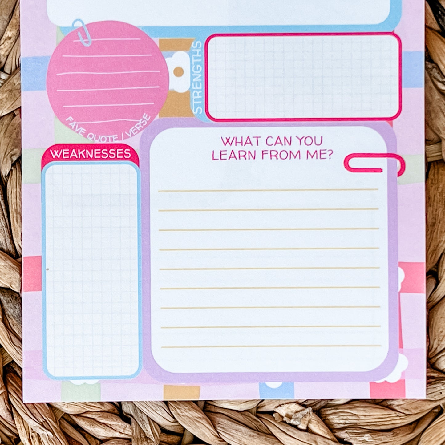 Bright Bible Character Study Double-Sided 5x7 Notepad