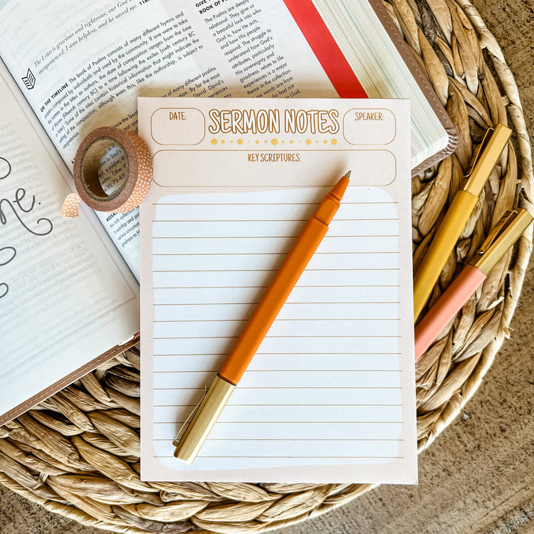 Boho Sermon Notes Double-Sided 5x7 Notepad