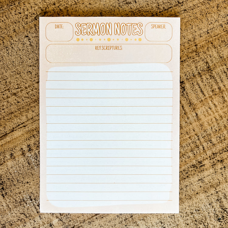 Boho Sermon Notes Double-Sided 5x7 Notepad