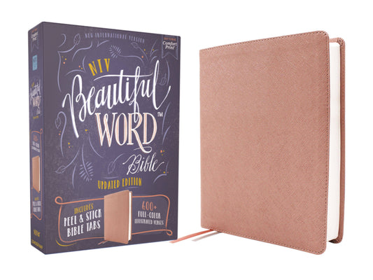 NIV Beautiful Word Bible Peel/Stick Tabs Leathersoft Pink
