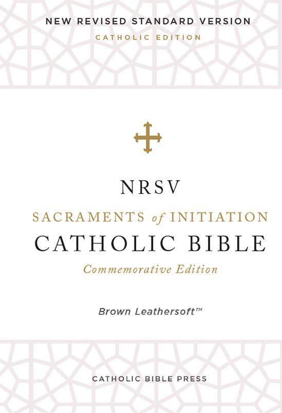 NRSVCE Sacraments of Initiation Catholic Bible, Brown Leather