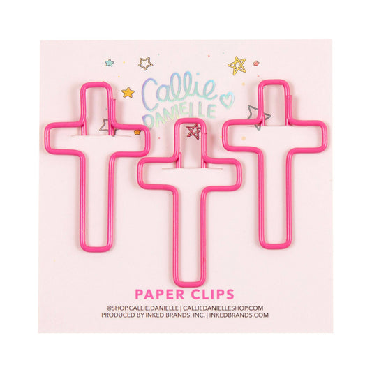 Pink Cross Paperclips