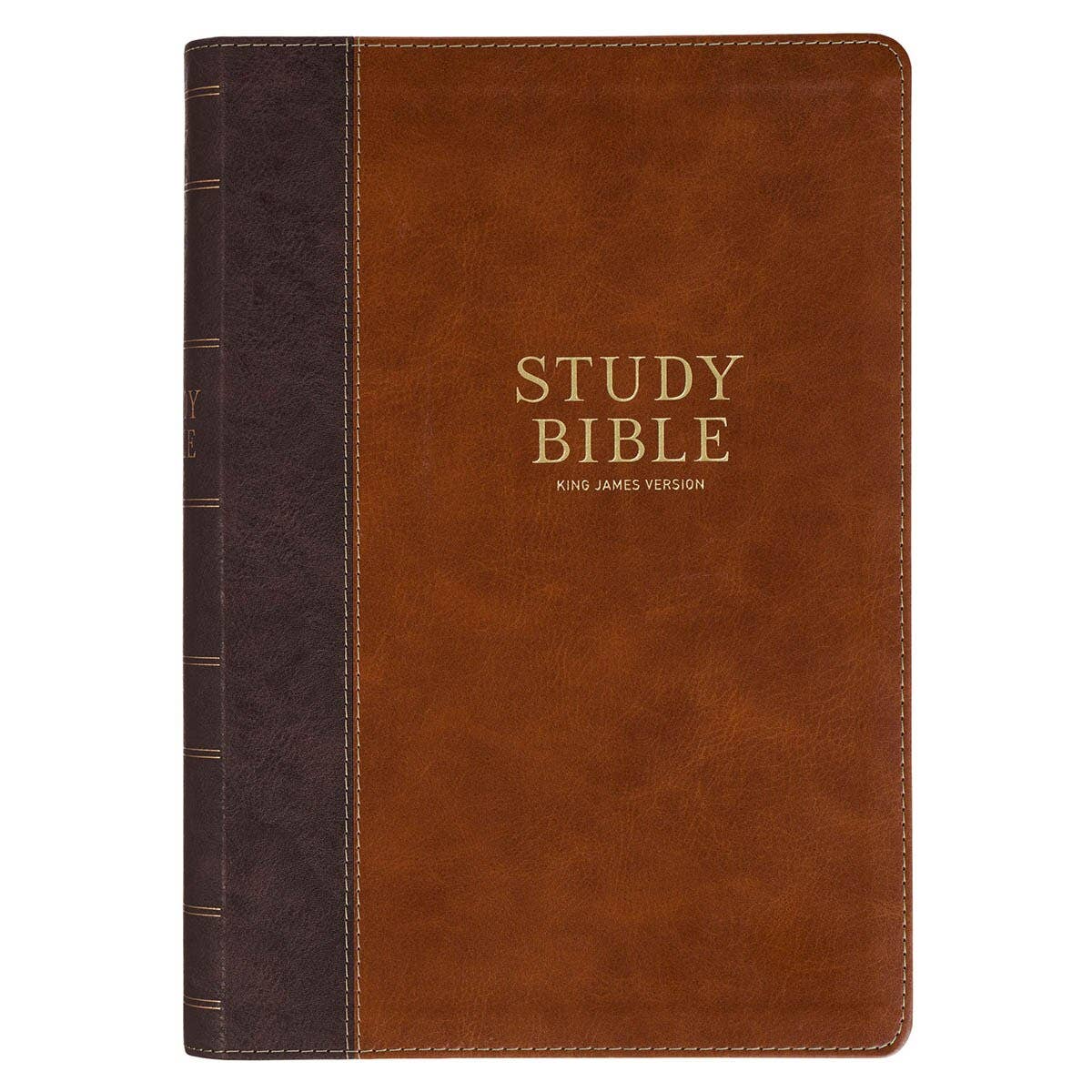 KJV Study Bible LP Faux Leather, Two-tone Brown