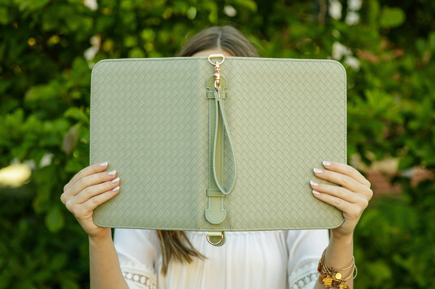 Sage Crossbody Weave Bible Case