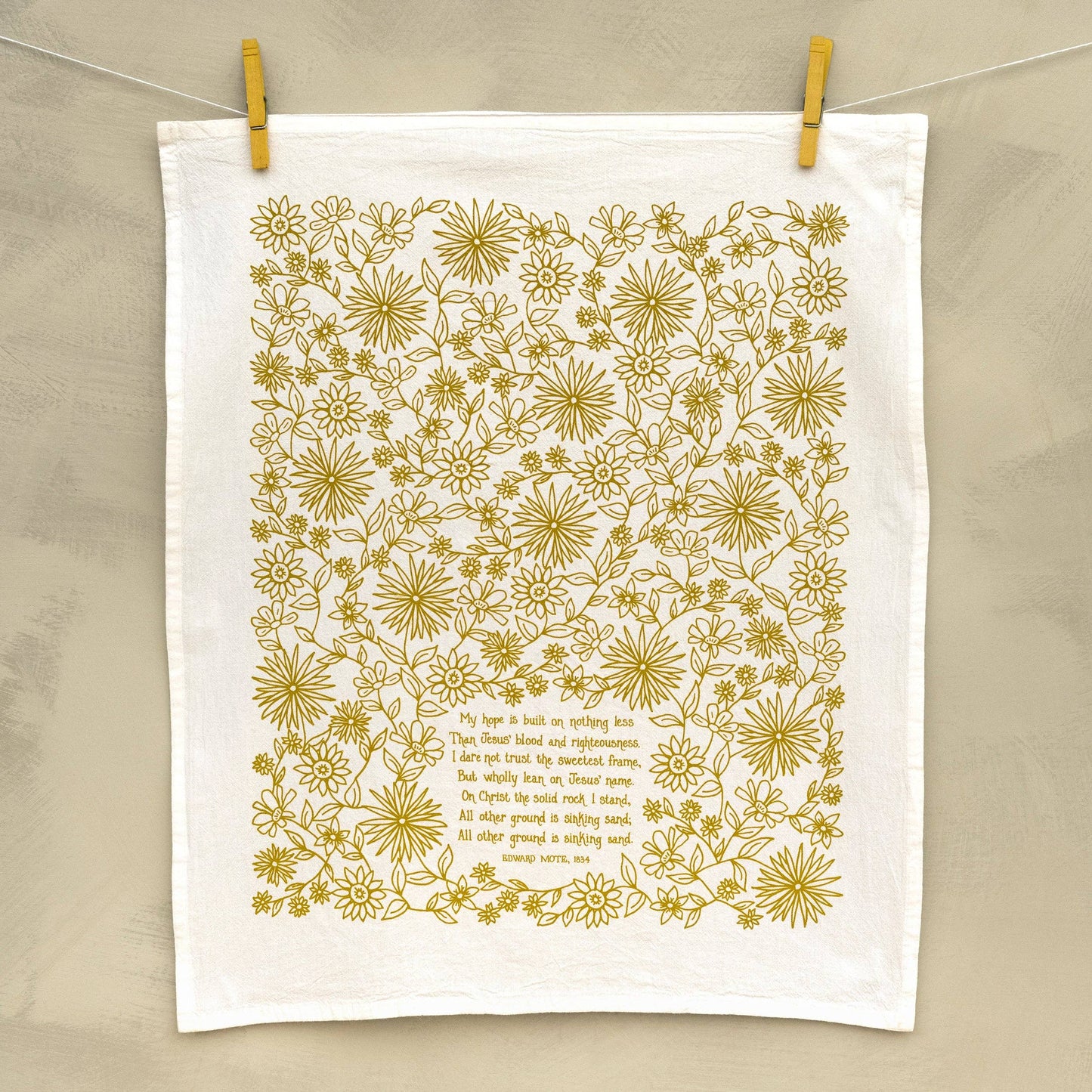 My Hope Is Built Hymn Tea Towel