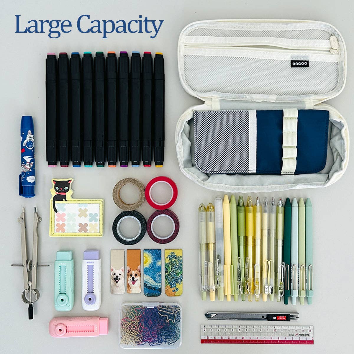 Large Capacity Pencil Case Expandable Pencil Pouch