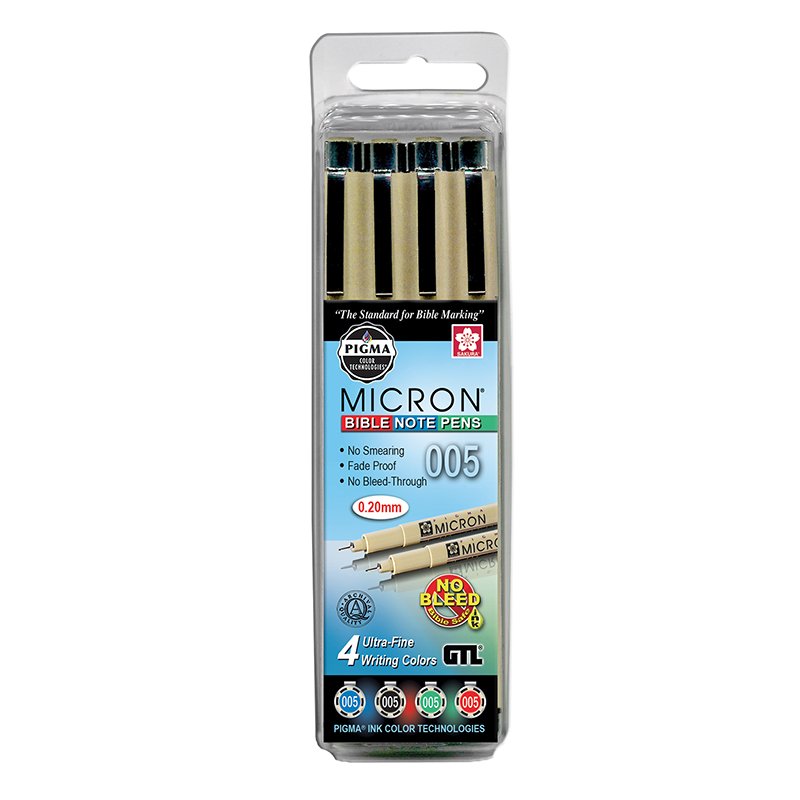 PIGMA Micron 005 Bible Note Pens, Set of 4