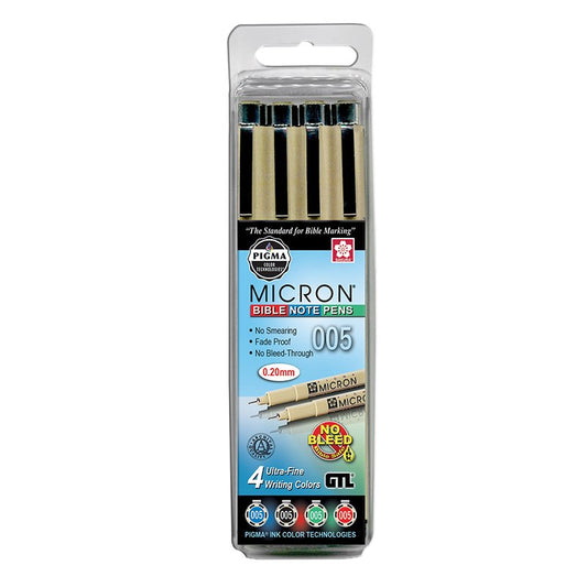 PIGMA Micron 005 Bible Note Pens, Set of 4