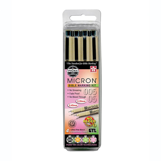 PIGMA Micron 05/005 Bible Note Pens, Set of 4