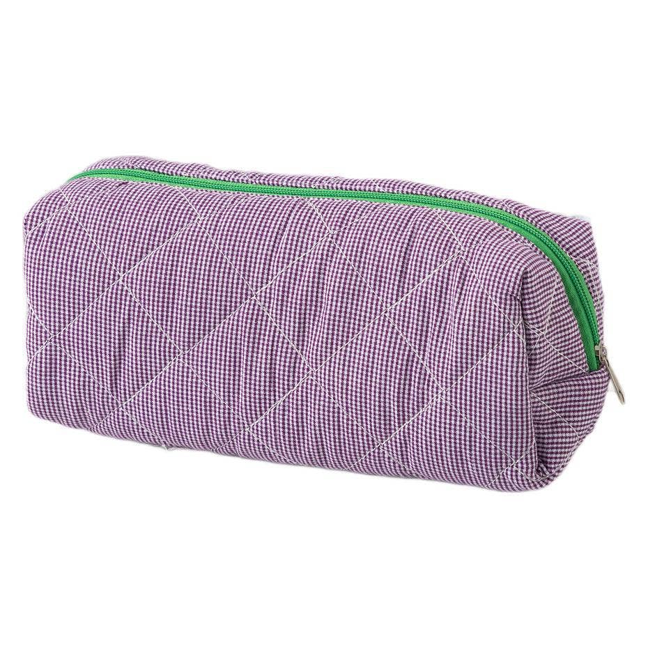 Retro Color Contrast Plaid Portable Pencil Pouch