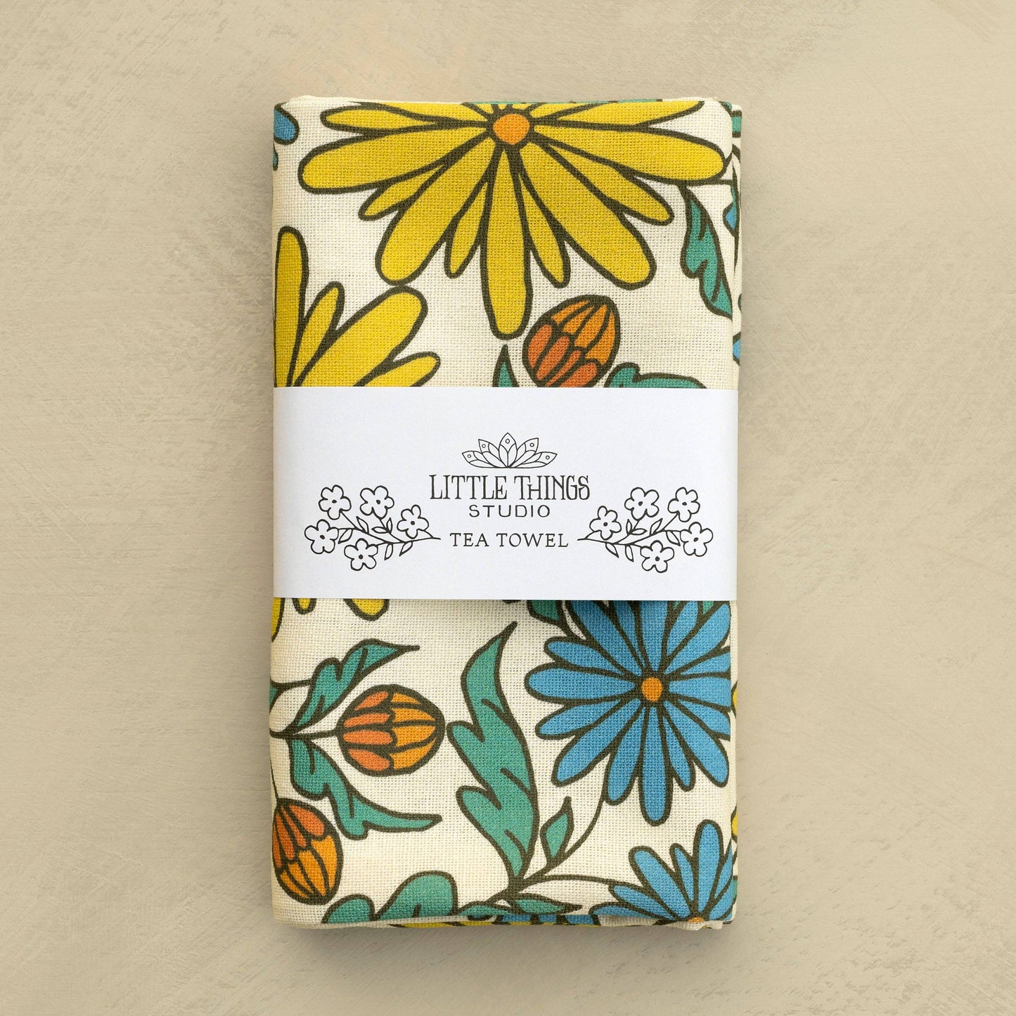 The Blessing Scripture Tea Towel - Full Color NIV - Yellow Floral