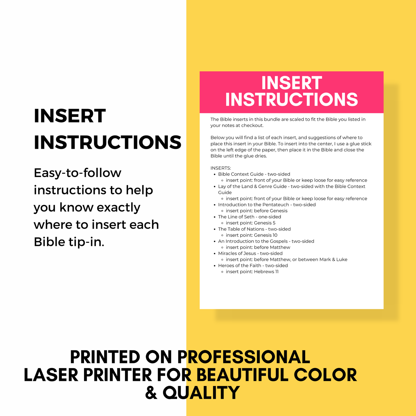 Bright Bible Inserts