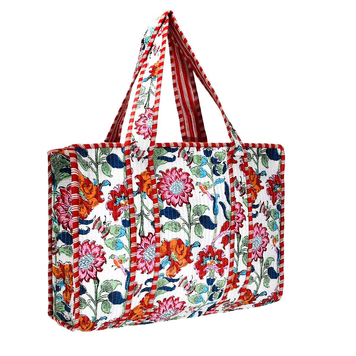 Red Floral Tote