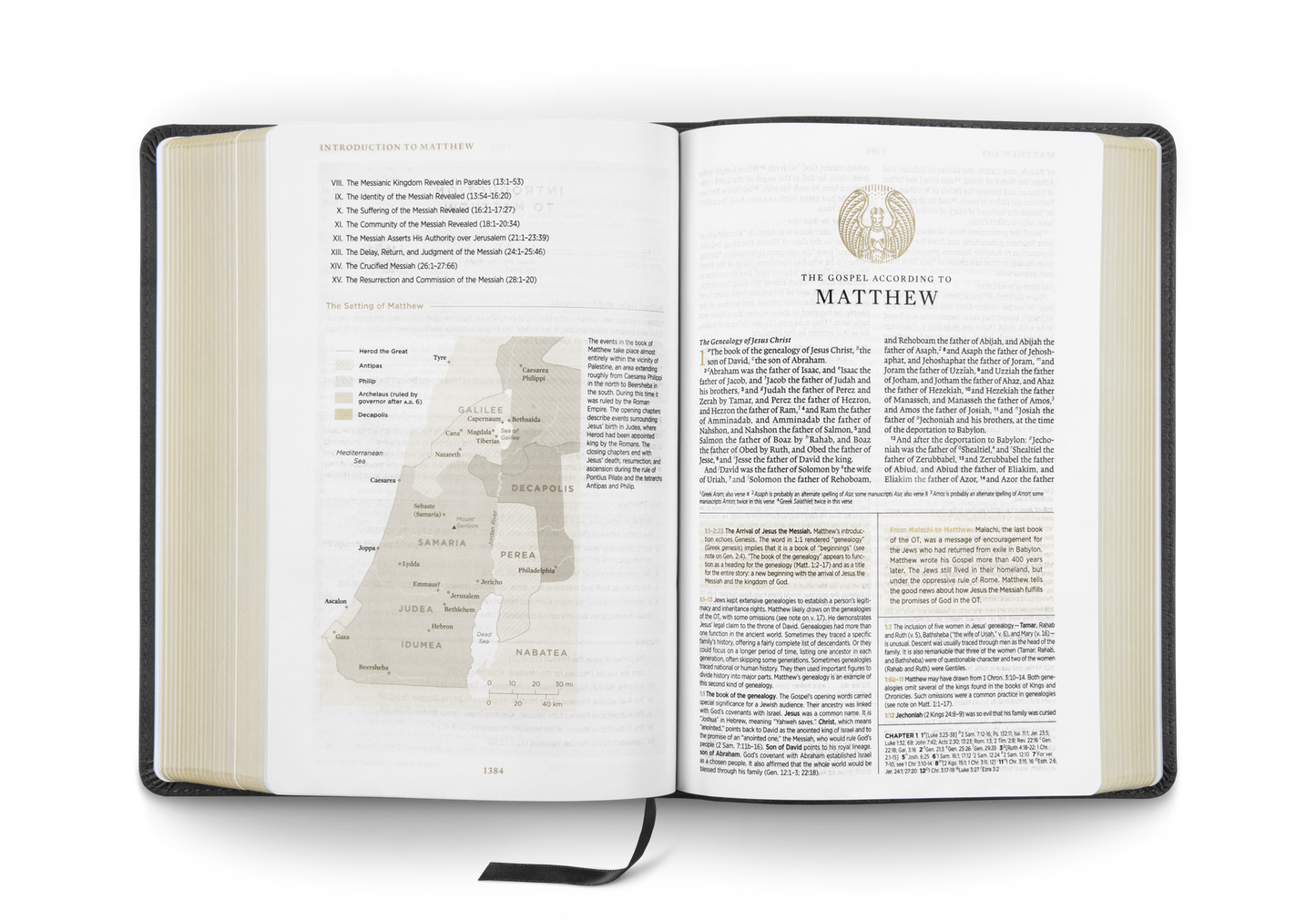 ESV Men's Study Bible, Trutone Charcoal, Shield Design