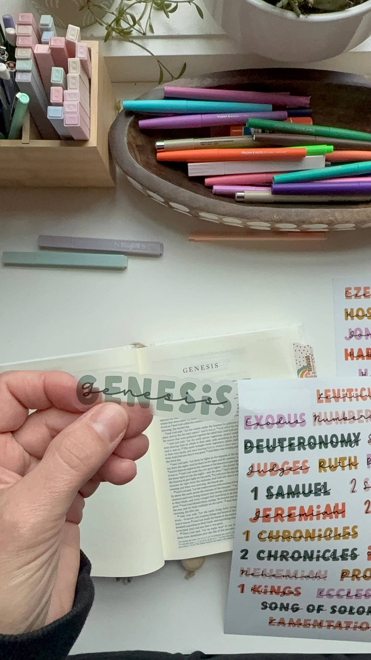 HIPPIE DREAMS Books of the Bible Header Sticker Labels