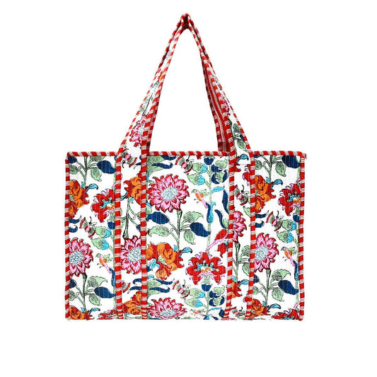Red Floral Tote