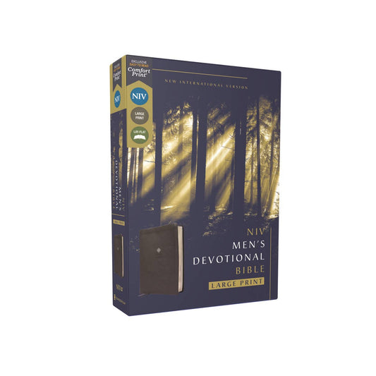 NIV Men's Devotional Bible, Large Print, Leathersoft Black