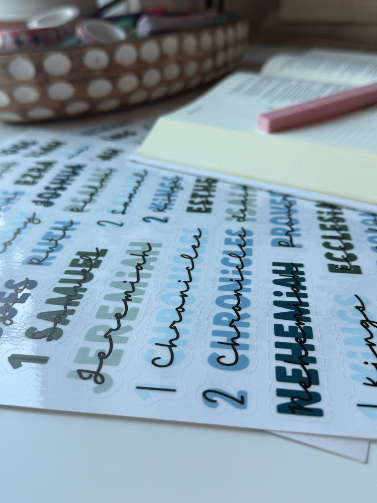NATURE AT NIGHT Books of the Bible Header Sticker Labels
