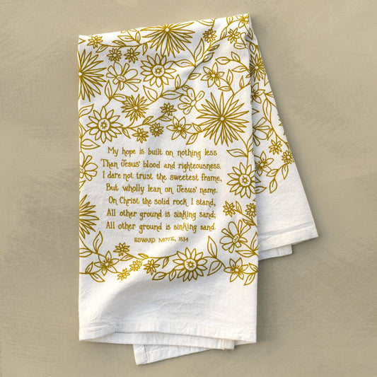 My Hope Is Built Hymn Tea Towel