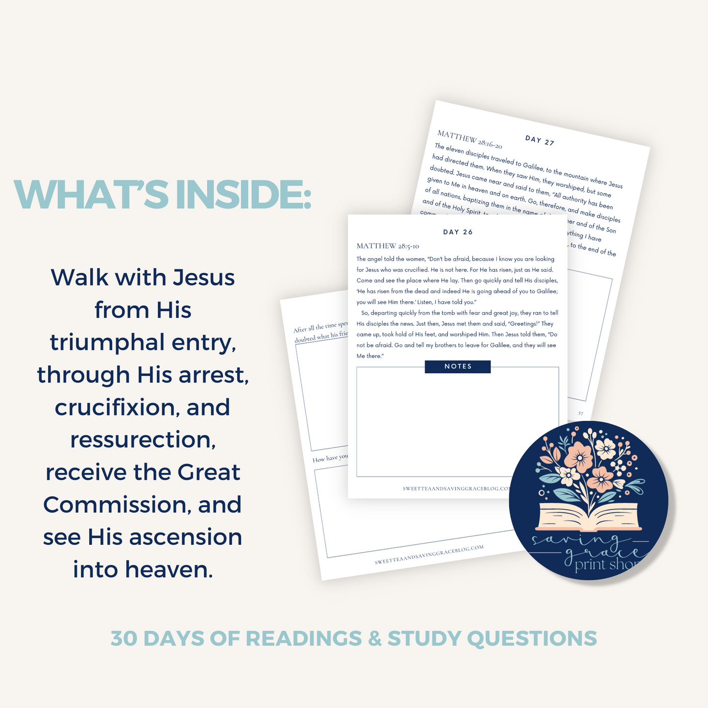 He Is Risen 30-Day Bible Reading Plan + Workbook