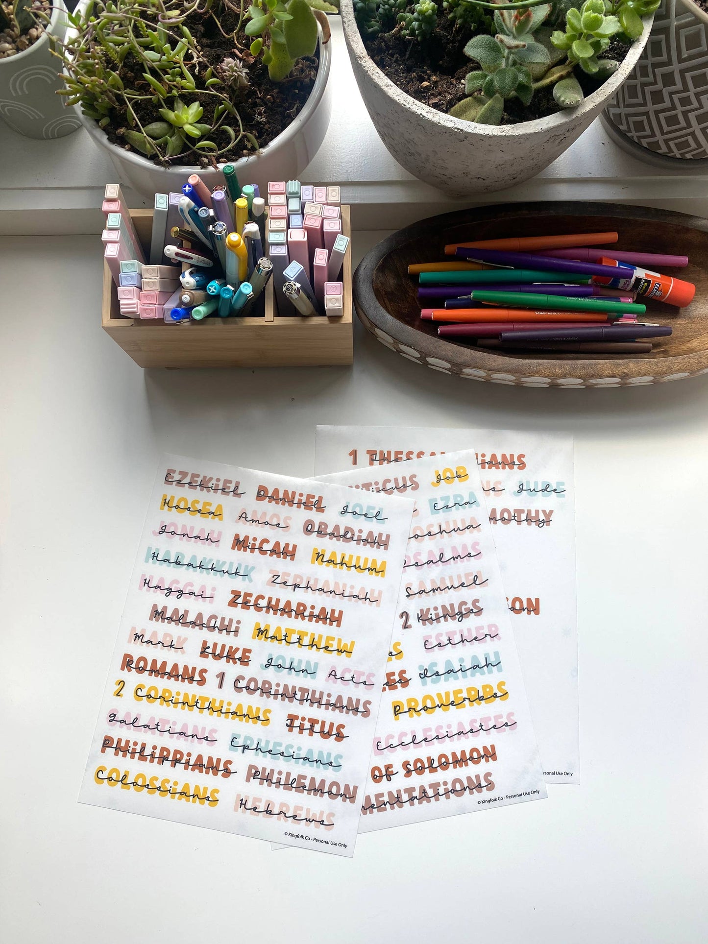 BOHO Books of the Bible Header Sticker Labels