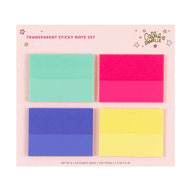 Bright Transparent Sticky Notes Set