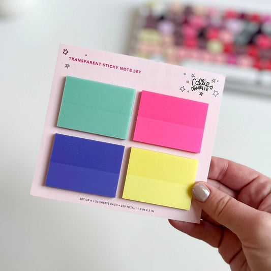 Bright Transparent Sticky Notes Set