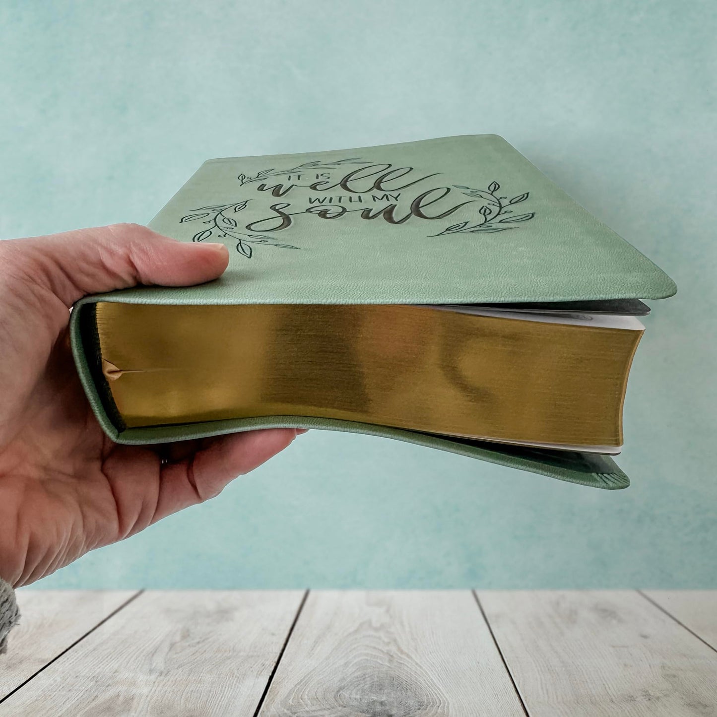 NLT Journaling Bible - Green - It is Well With My Soul - Personalized