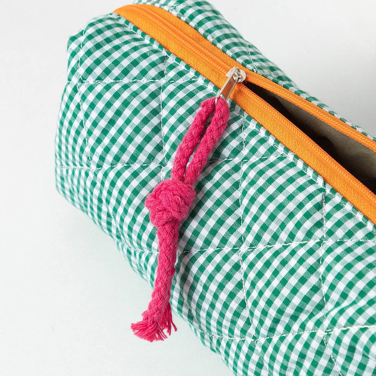 Retro Color Contrast Plaid Portable Pencil Pouch