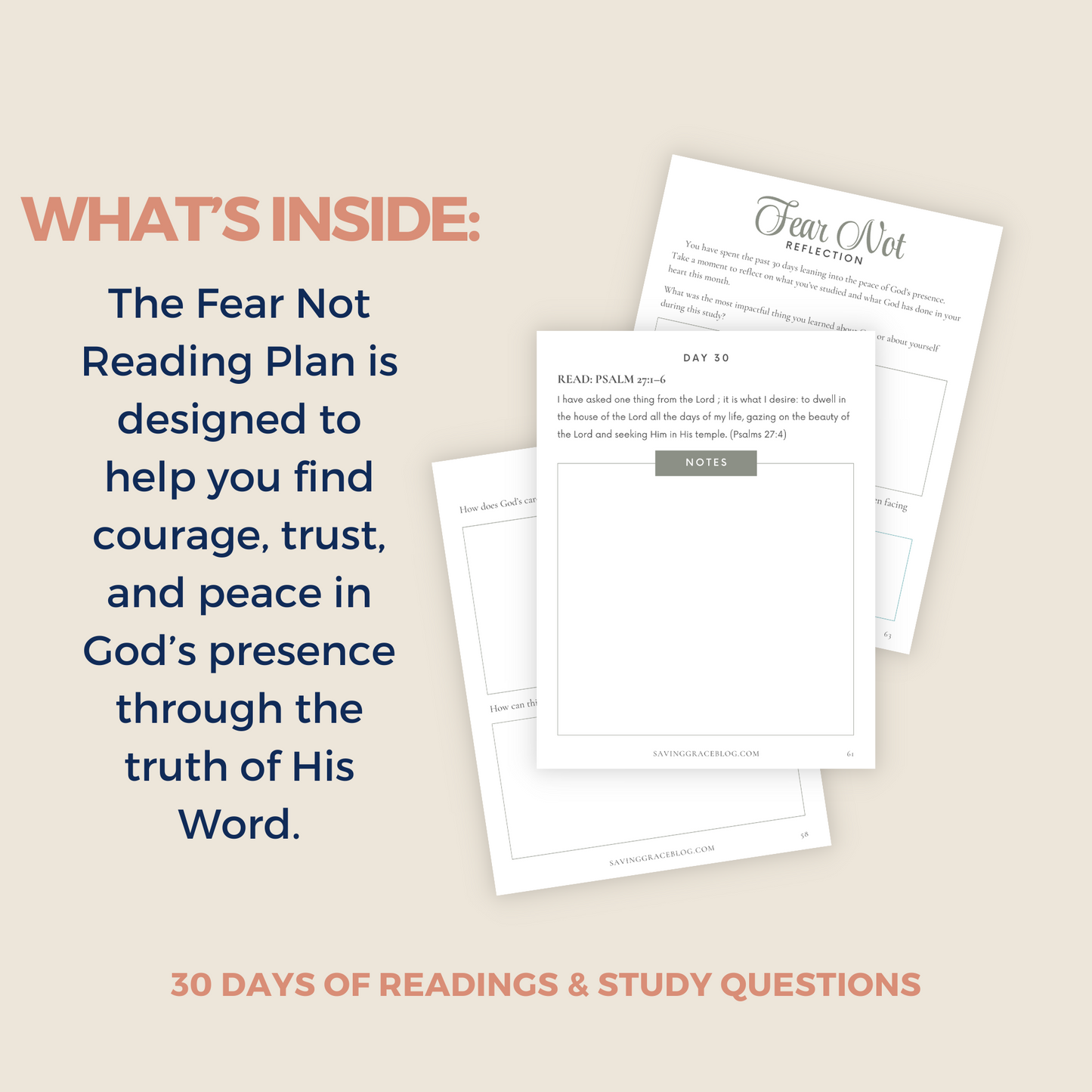 Fear Not 30-Day Bible Reading Plan + Workbook