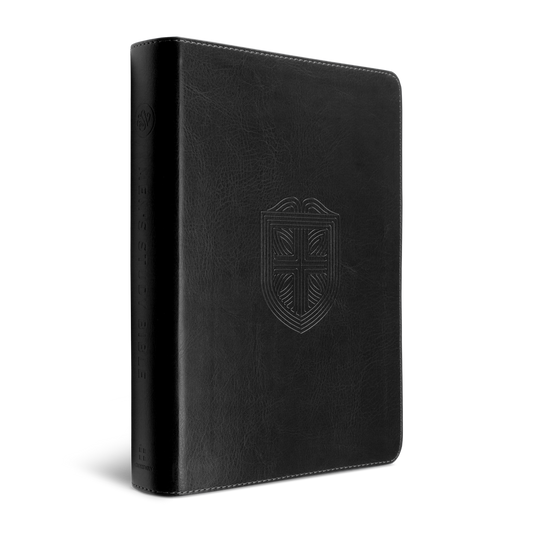 ESV Men's Study Bible, Trutone Charcoal, Shield Design
