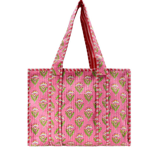 Pink Floral Tote