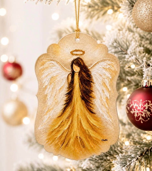 Angel in Gold Christmas Ornament