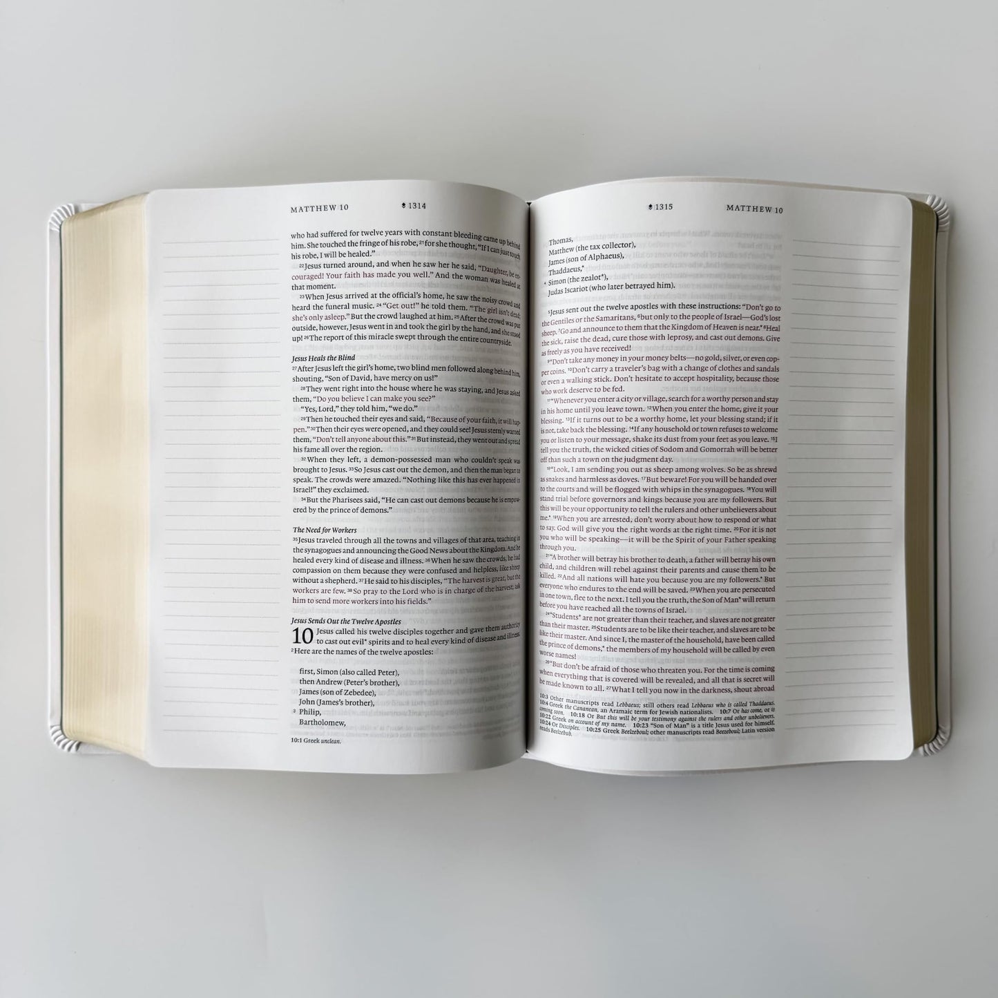 NLT Journaling Bible - White - Wedding Rings - Personalized
