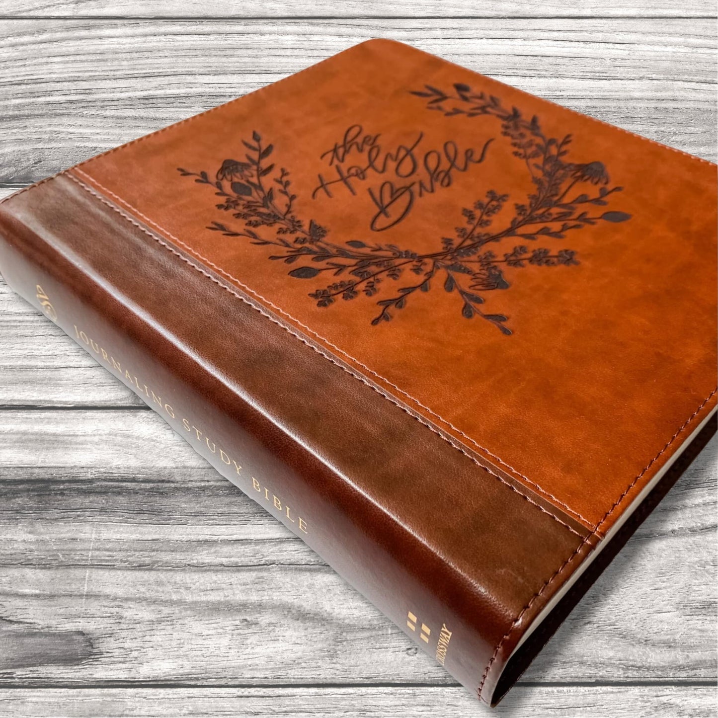 ESV Journaling Study Bible - Holy Bible Wreath - Personalized
