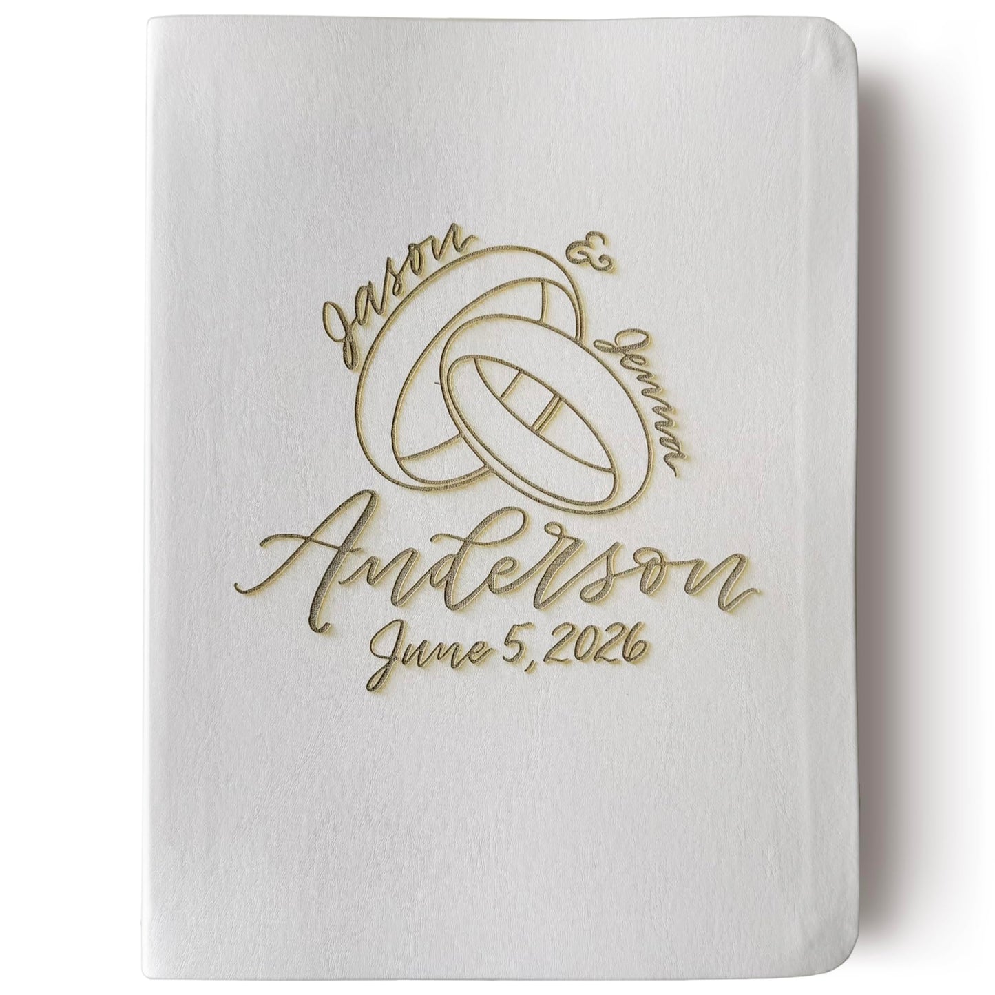 NLT Journaling Bible - White - Wedding Rings - Personalized
