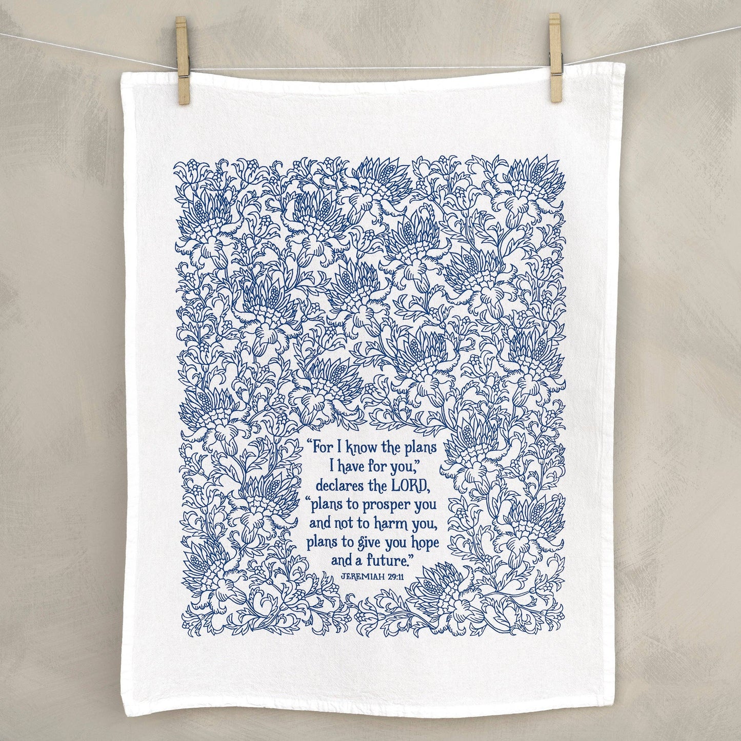 For I Know the Plans Scripture Tea Towel — Jeremiah 29