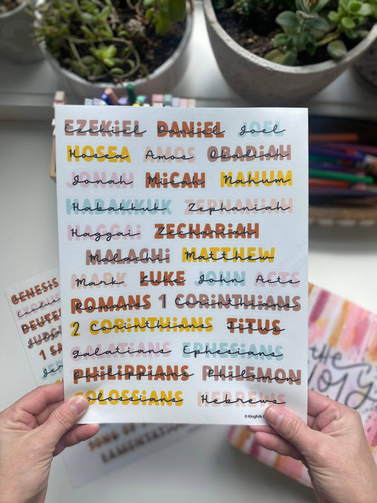 BOHO Books of the Bible Header Sticker Labels