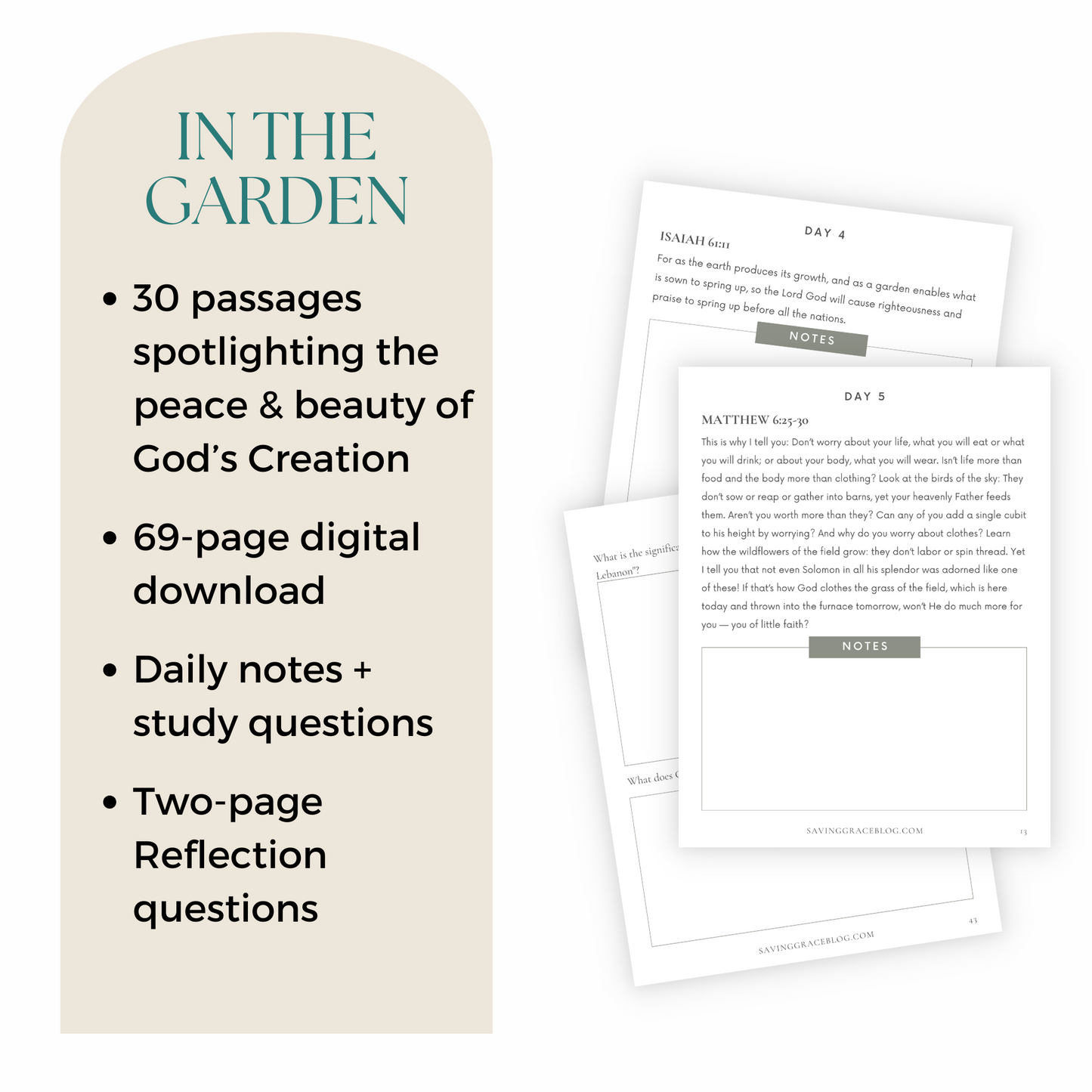 In the Garden 30-Day Bible Reading Plan + Workbook