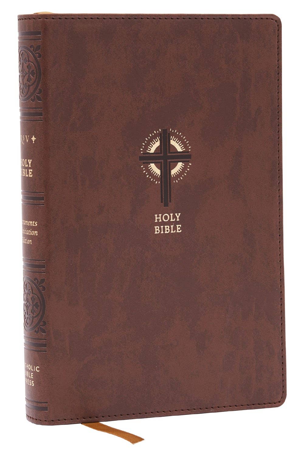 NRSVCE Sacraments of Initiation Catholic Bible, Brown Leather