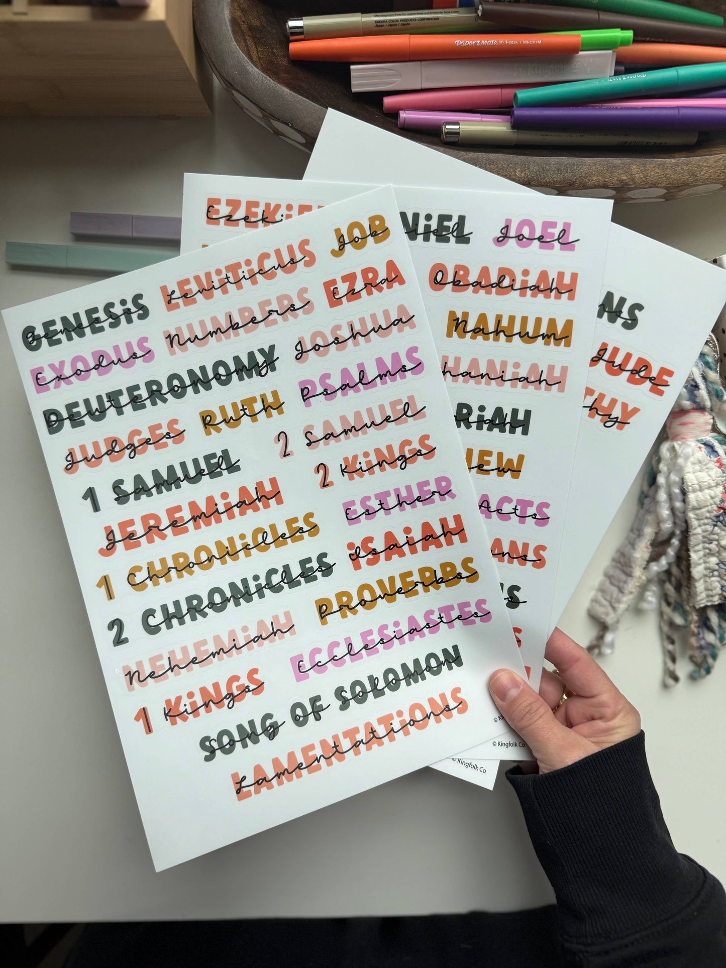 HIPPIE DREAMS Books of the Bible Header Sticker Labels