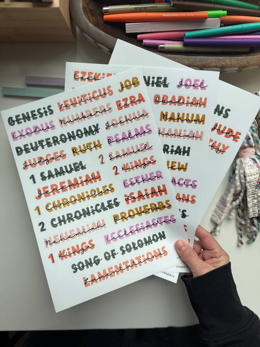 HIPPIE DREAMS Books of the Bible Header Sticker Labels