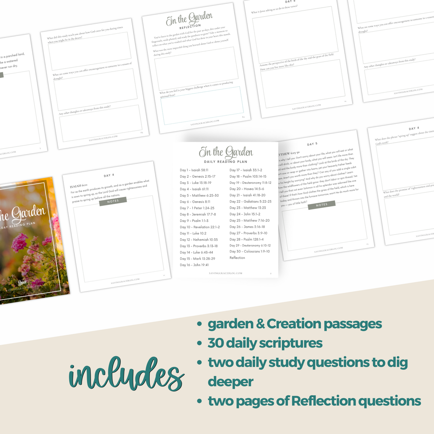 In the Garden 30-Day Bible Reading Plan + Workbook
