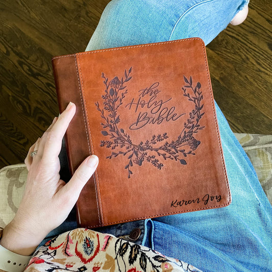ESV Journaling Study Bible - Holy Bible Wreath - Personalized