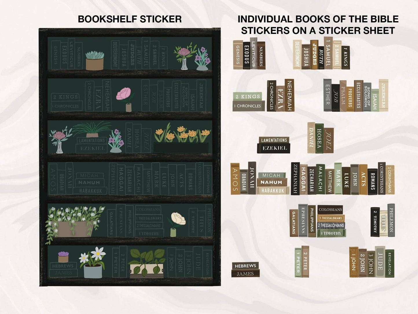 Evergreen Bible Reading Progress Tracker Sticker Set