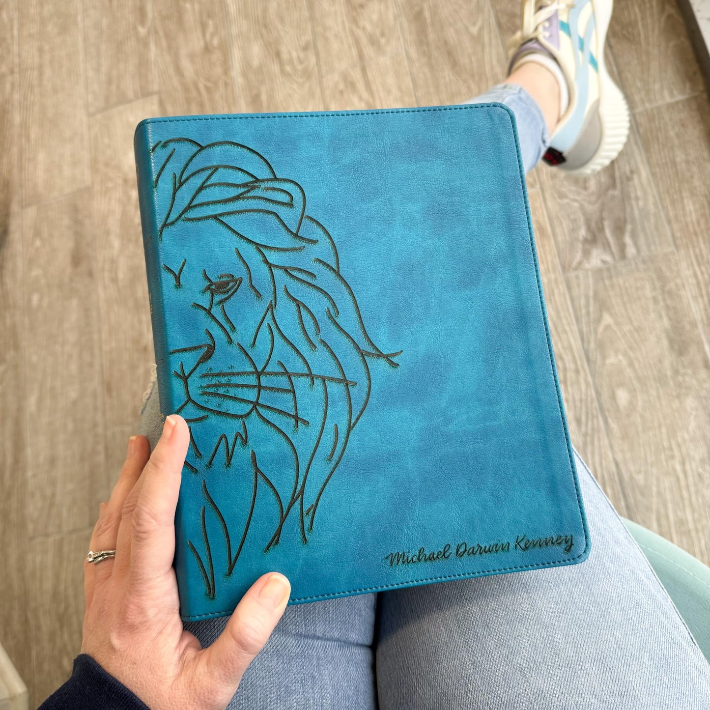 CSB Journaling Bible - Sea Blue - Lion Head